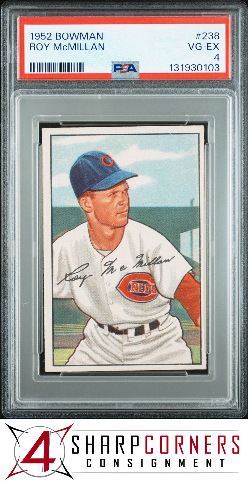 1952 BOWMAN #238 ROY McMILLAN RC REDS PSA 4