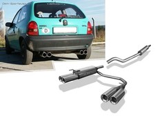 Fox Duplex Komplettanlage ab Kat Ø60mm Opel Corsa B 2x80 rund mit Abs.