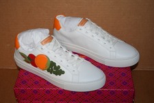TORY BURCH FRUIT BASKET COLOR BLOCK SNOW WHITE LEATHER SNEAKERS, 5.5, 9.5, 11