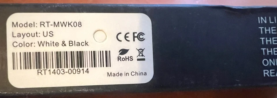 Riitek World's Most Mini Handheld Wireless Keyboard Mouse Model: RT-MWK08+ - Image 4 of 4