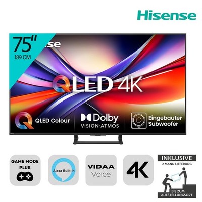 HISENSE 75A7Q Fernseher Dolby Vision Sprachassistenten Game Mode Plus 2ML