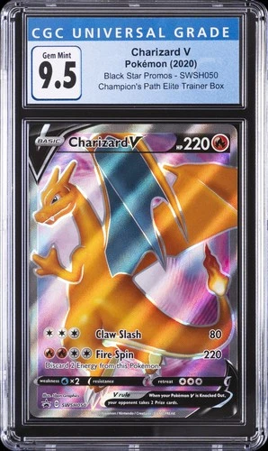 2020 POKEMON BLACK STAR PROMOS #SWSH050 CHARIZARD V CGC 9.5