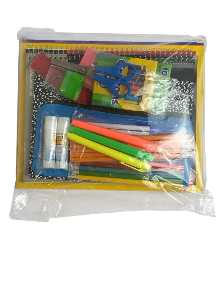 45 Piece School Supply Kit Grades K-12 - School Essentials Includes Folders Note - Image 2 of 2