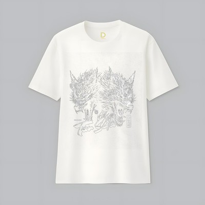 Two Wolves Graphic T Shirt Gothic Animal Vintage Streetwear Tee Unisex