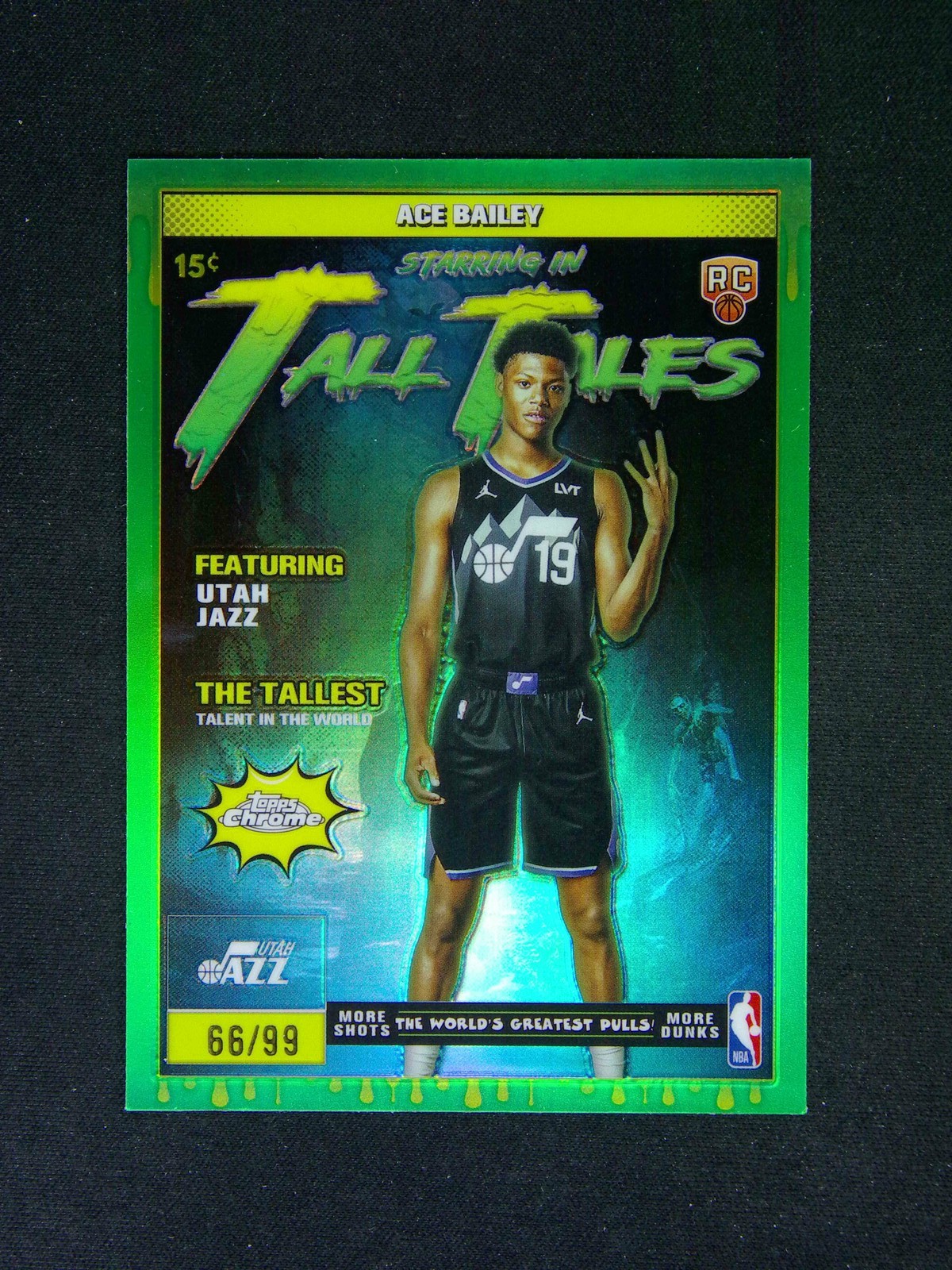 2025-26 Topps Chrome Ace Bailey #23 RC Rookie Tall Tales Green Refractor /99