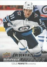Cole Perfetti 2021-22 Upper Deck Credentials #RA-15 Rookie Arrivals Jets
