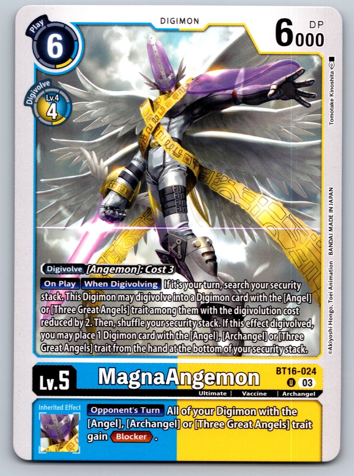 MagnaAngemon BT16-024 U Uncommon Beginning Observer Digimon Near Mint