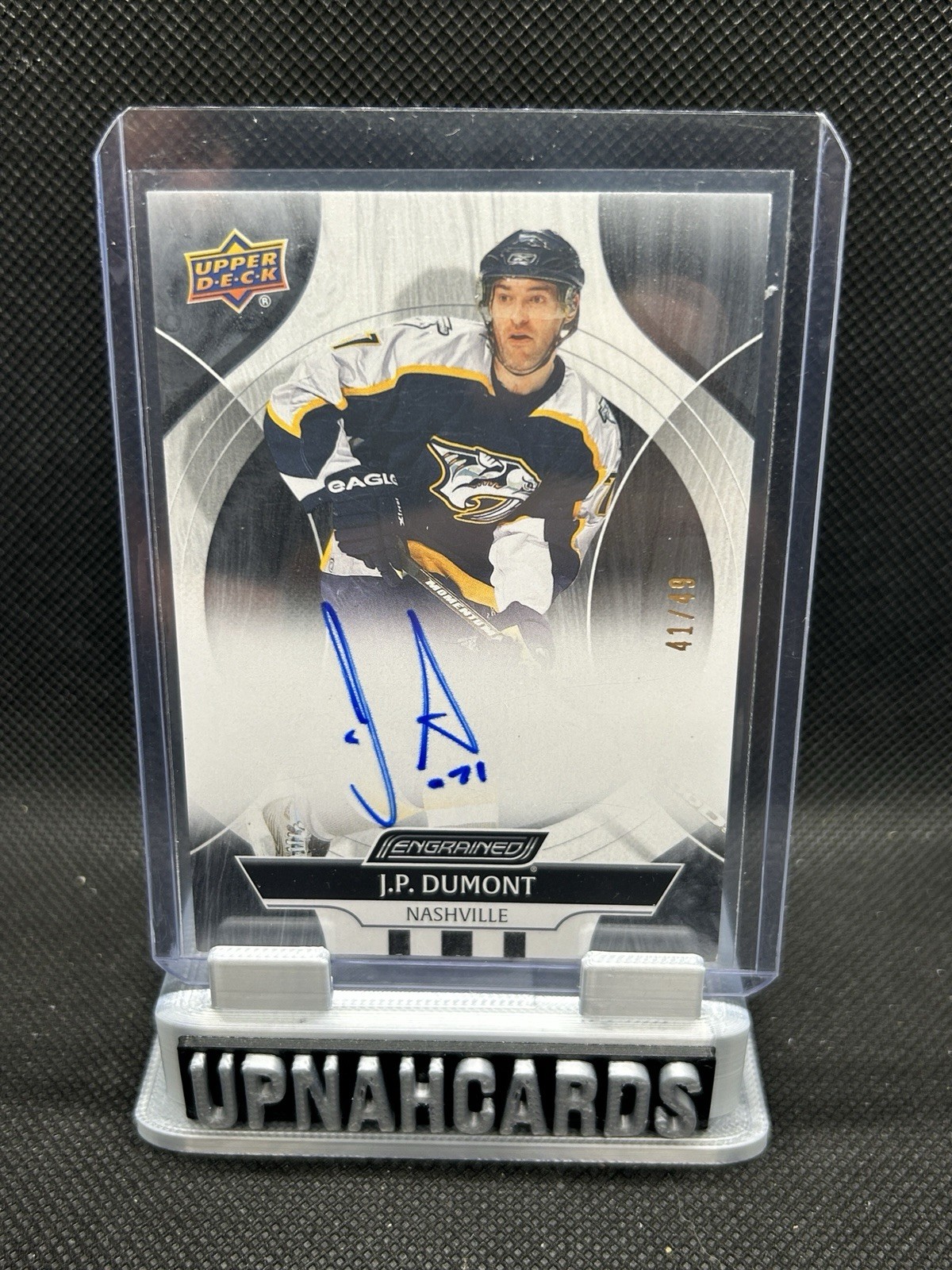 2024-25 UPPER DECK ENGRAINED ICONS AUTOGRAPHS J.P. DUMONT /49