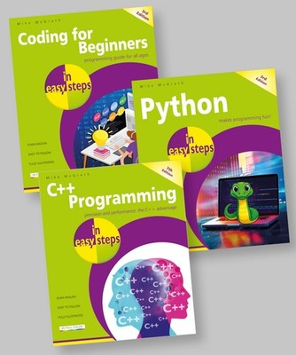 Coding for Beginners, Python, C++ in easy steps - set bundle