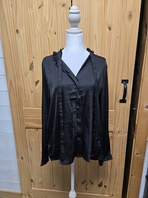 VERA MODA LONGSLEEVE BLOUSE-Size LARGE- Button Up - Tie Neck