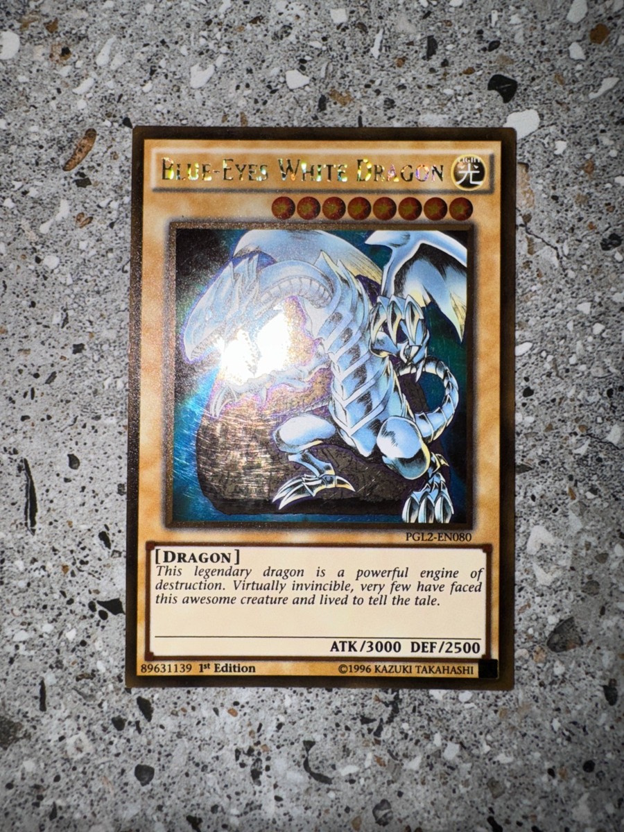 YugiOh 1x Blue-Eyes White Dragon PGL2-EN080 1st Edition Gold Rare