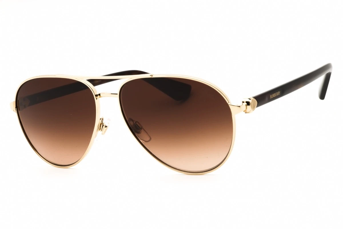 Burberry Semi-Cat Eye Full Rim Sunglasses(BE3088)Brown/Gold Amazon.com: BURBERRY BE3080 114513 59M Light Gold/Brown  main image 3