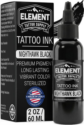 Element Tattoo Supply Nighthawk Black Tattoo Ink 2oz Super Dark