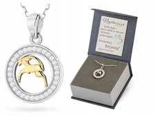 925 Silver Zodiac Capricorn Pendant Necklace 40cm, Personalised Gift Box