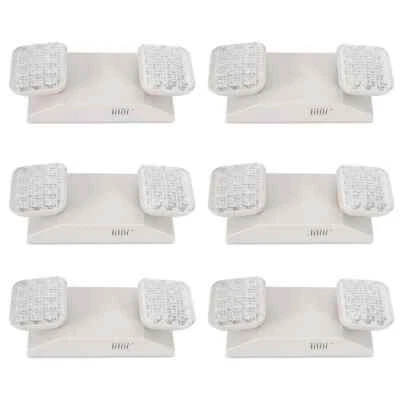 OUKANING 6-Watt Equivalent 110-Volt LED White Emergency Exit Light (6-Pieces)