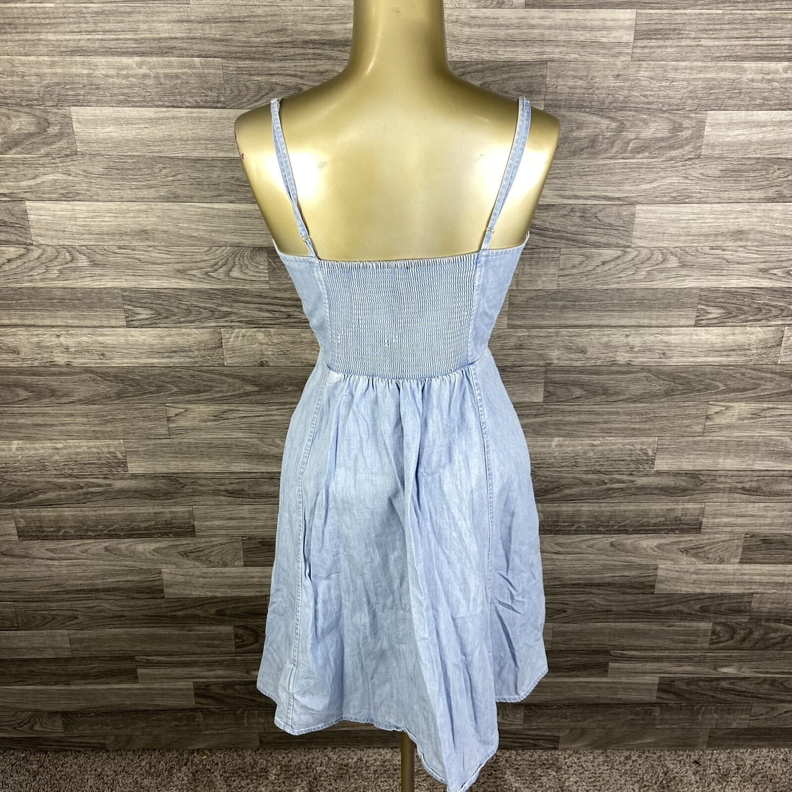 GAP Button Front Adjustable Strap Blue Denim Casu… - image 3