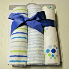 Baby Blankets By Luvable Friends, Boy, 3 Pack, Prints, 28" x 28", Brand New
