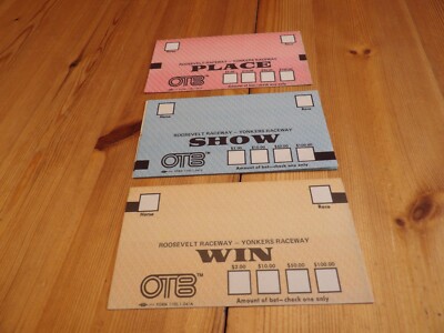 3 OTB Tickets Roosevelt & Yonkers Raceway Vintage Harness Horse