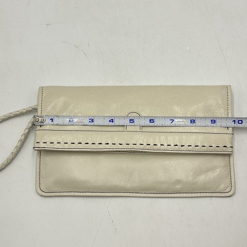 Hobo International Gold Shimmer White Clutch Wristlet Wallet Magnetic Closure - Picture 7 of 8