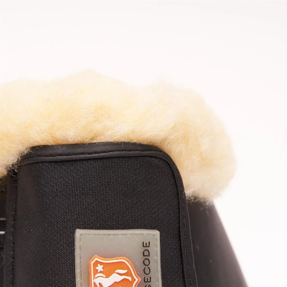 Horsecode Hufglocken black BasicXXL Springglocken schwarz mit Kunstfell WB /KB - Bild 4 von 4