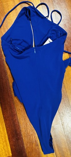 NWT Zara Bodysuit Tops Blue Halter 3D One Piece Y2k 90s Blogger XSmall. D7/6 - Picture 3 of 5
