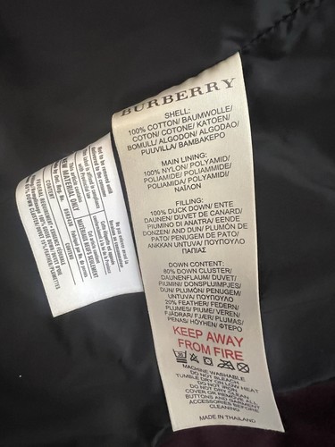 Burberry Brit Belted Down Coat Burgundy Purple Maroon Size Small - Picture 10 of 11