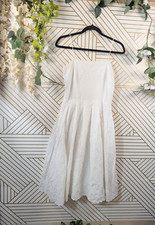 Ann Taylor Women's White Y2K Eyelet Cotton Dress Boho Festival Coquette 12