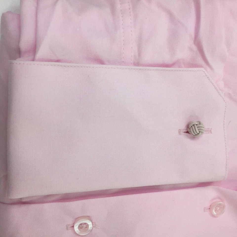 Camisa de vestir rosa STACY ADAMS para hombre 16,5 32"-33" manga grande-alto cuello ajustable Foto 4 de 4