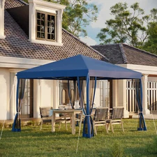 10'x10' Pop Up Patio Canopy Tent with Sidewalls Gazebo Ez up Screen House Room