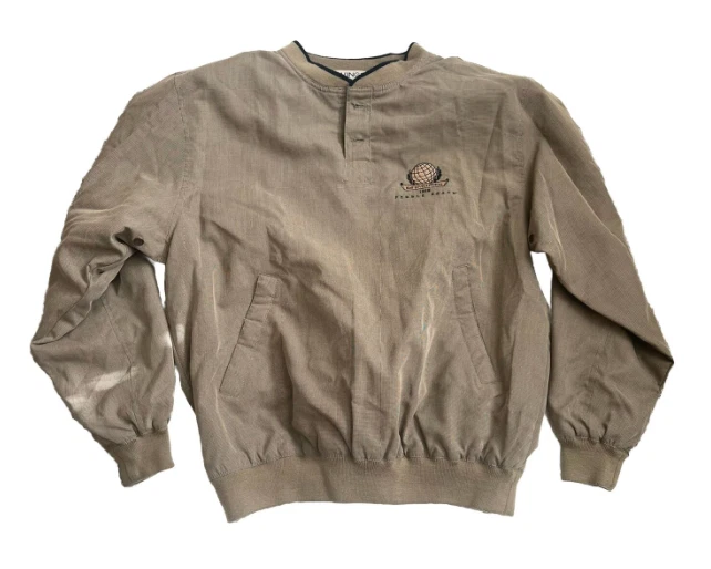 Swingster Khaki Henley, Men's Windbreaker, EDS Invitational @ Pebble Beach (M)