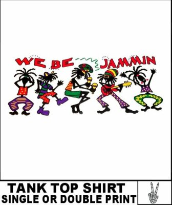 RASTA WE JAMMIN JAMAICA JAMAICAN REGGAE MUSIC DREADLOCKS ROCK ROLL TANK TOP W578