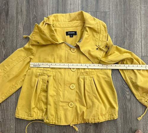 Coffee shop Women’s Jacket Yellow Button/zip/tie Cinch Waste Size XL - Picture 11 of 18