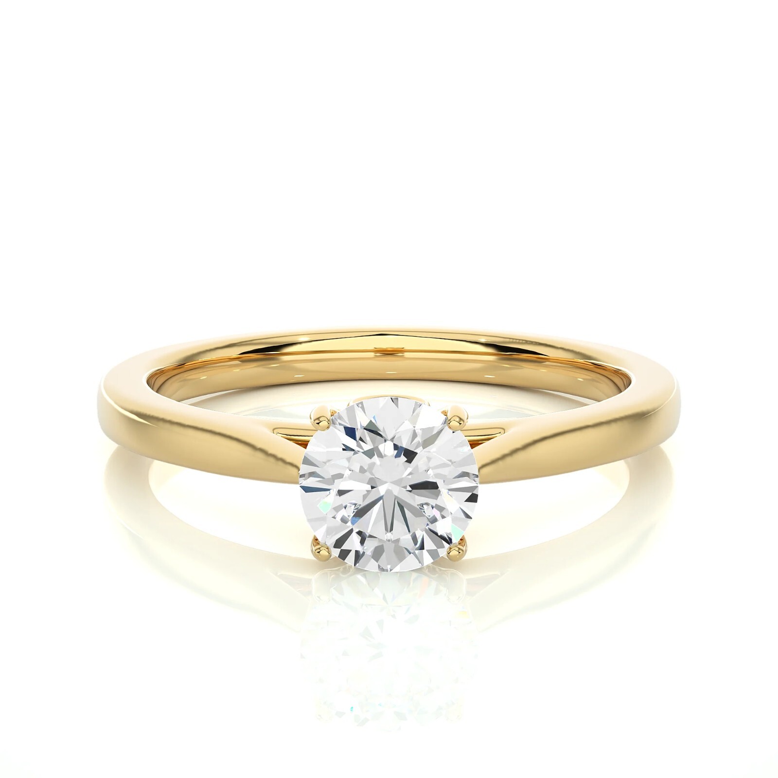 14K Yellow Gold Solitaire Engagement Ring with 0.25 Ct Lab Diamond-image