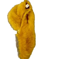 Plush Yellow faux fur pull through scarf, Matching Earmuffs One Size