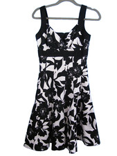 Cocktail Dress Floral White House Black Market Strapless Party Cotton Wedding 0