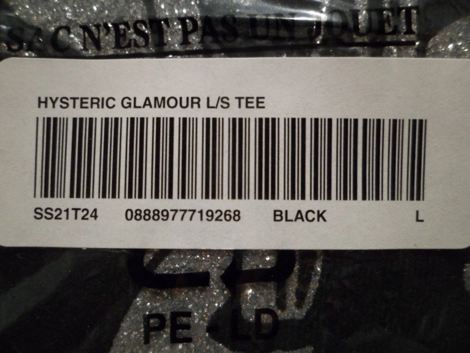 Tee shirt Supreme Hysteric Glamour L/S SS21T24 noir L manches longues grand