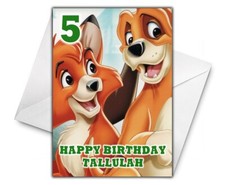 FOX AND HOUND Personalised Birthday Card - Disney Fox And Hound Greetings Card