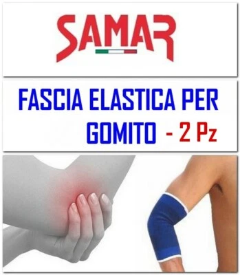 SAMAR-IT FASCIA ELASTICA GOMITO GOMITIERA 2 Pz SUPPORTO TUTORE SPORT TENNIS PALESTRA