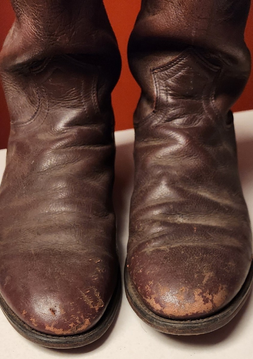 Bottes vintage Justin Western Cowgirl Roper noires pour femmes fabriquées aux États-Unis taille 6