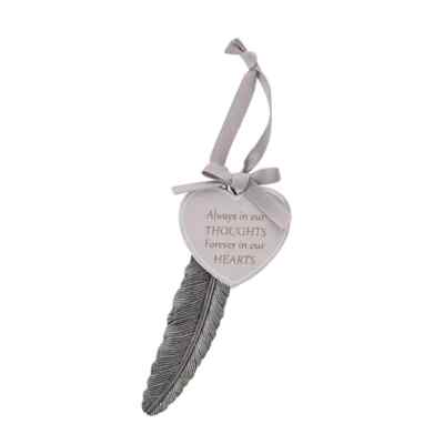IMMER IN UNSEREN GEDANKEN - Engel Feder und Herz Medaille Denkmal Andenken