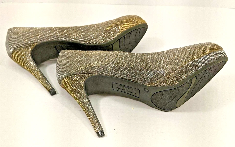 Mujer Talla 6.5 Plateado Metálico Brillo Plataforma Spike Fioni Noche BONITO Foto 3 de 4