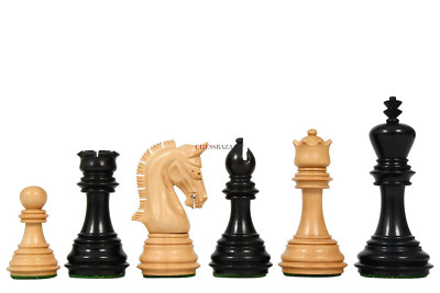 The New Imperial Weighted Chess pieces  in  Ebony and Boxwood - 3.75'' King