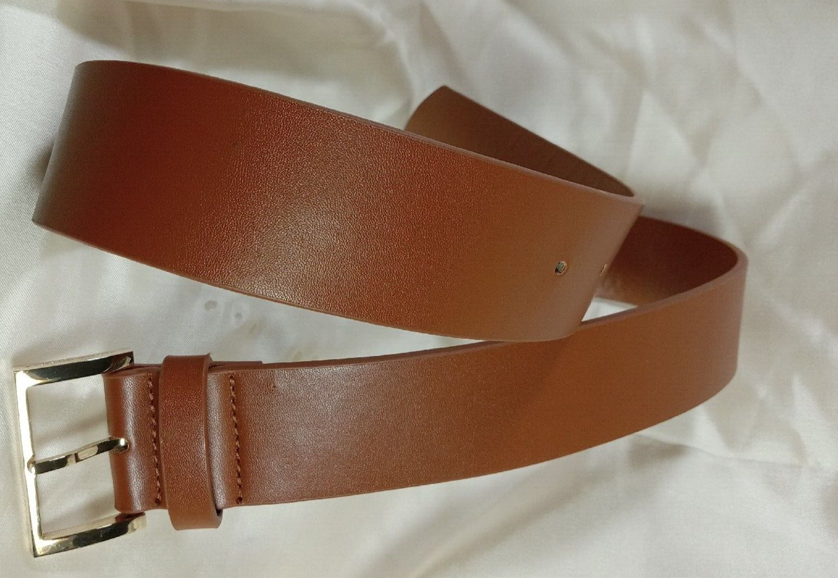 Tommy Hilfiger Brown women’s Belt with Gold TH Buckle. Size M BELT WOMEN Tommy Hilfiger Brown Faux-Leather Gold Buckle  main image 3