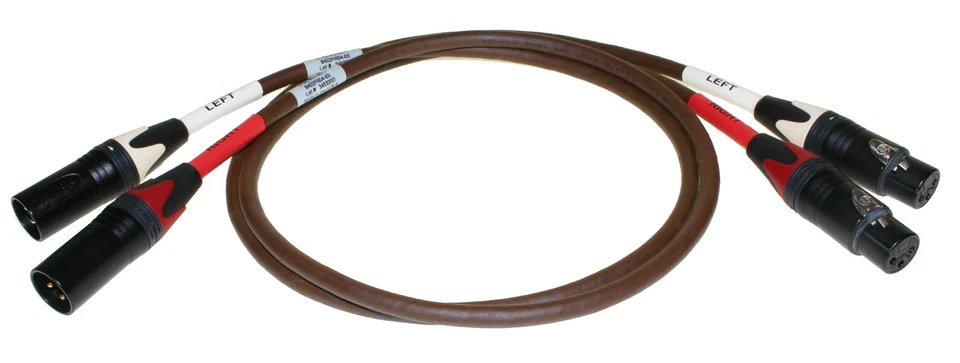 Belden 8402 Neutrik Black/Gold XLR High-End RCA Interconnect 3 Foot Cable Pair - Image 2 of 4