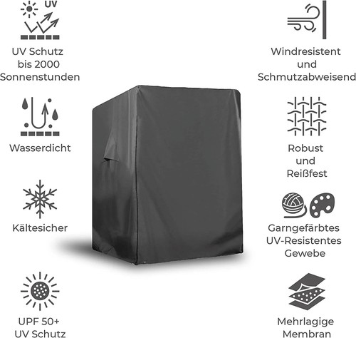Strandkorb Schutzhülle Abdeckhaube Plane Abdeckung mit Reißverschluss XL NEU DE - Bild 10 von 15
