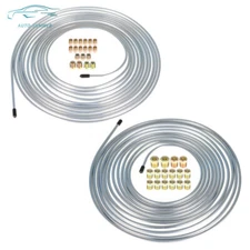 3/16 & 1/4 inch Brake Line Kit 25 Ft Rolls W/ 32 Fittings 2Pcs