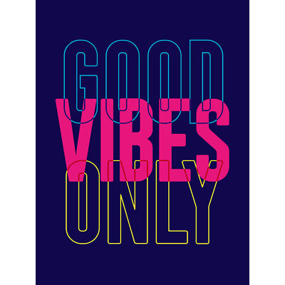Positivity Good Vibes Only Typografie großer Wandkunstdruck