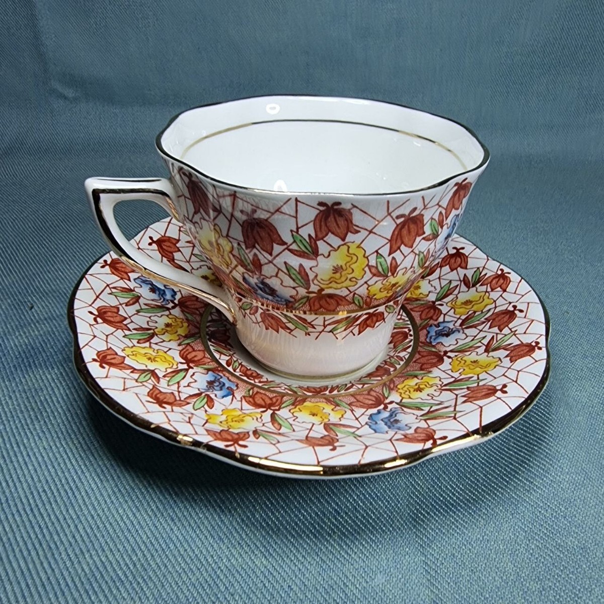 Vintage Rosina Bone China England Floral Pattern 5156 Cup and