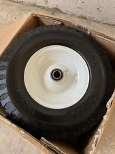 4.10/3.50-6 Flat Free Tire and Wheel, with 3"-3.5''-4.0''-4.5'' Centered Hub,...