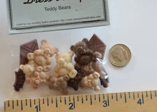 Teddy Bears / Dress It Up / 9 Bears & 2 Kites / Shank Back Craft Buttons
